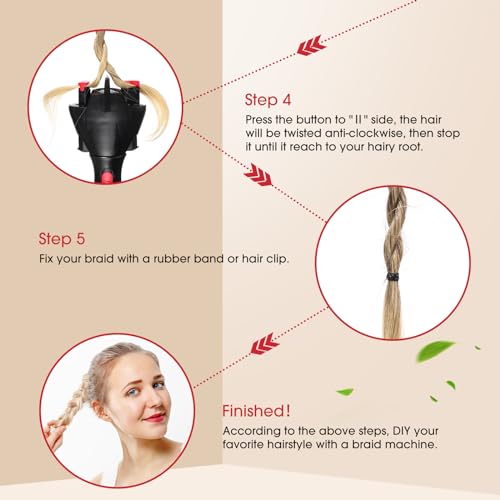 Juego de 4 peines automáticos para trenzar cabello negro miniatura 4