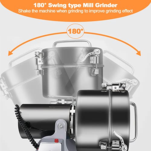 ExGizmo Swing Grain Mill 2500g,Electric Grain Grinder,Stainless Steel Grain Mill Grinder 4500W,High-speed Spice Herb Grinder Commercial Superfine Machine Dry Cereals Pulverizer 110V