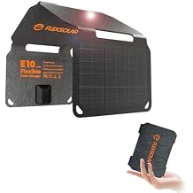 FlexSolar 10W Foldable Solar Chargers 5V USB Small Power Emergency Portable 4 Folds Panels IP67 Waterproof Camping Hiking Backpacking for Phones Flashlight Watches Small Power Banks Battery Pack
