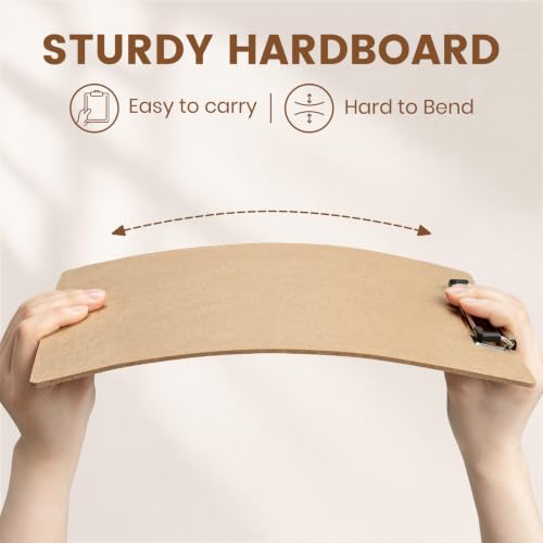 HappyHapi 16 Pack Clipboard, 8.5x11 Clip Board Bulk, Wooden Clipboard