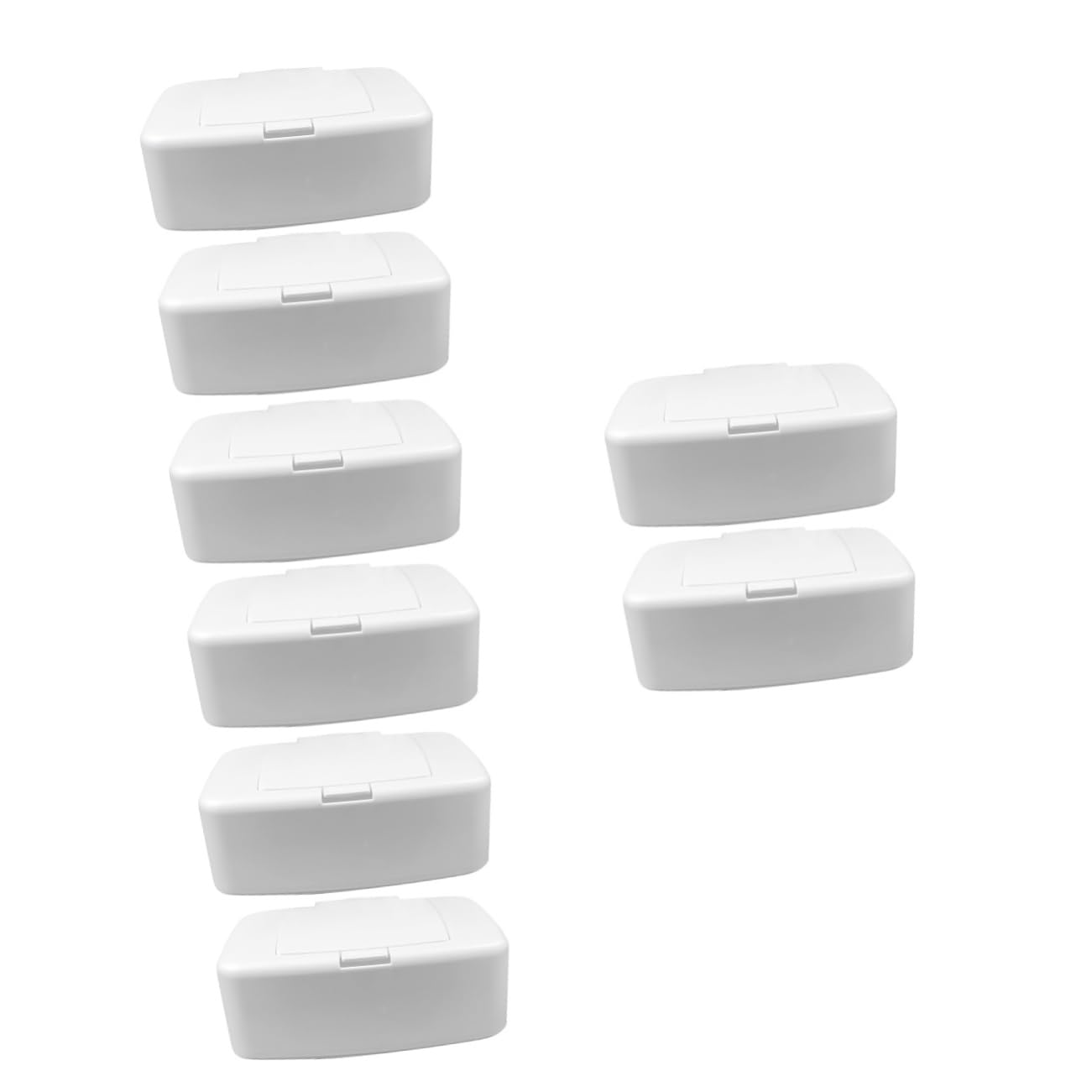 MAGICLULU 4 Ensembles pour Lingettes Humides Étui À Lingettes pour Bébé Contenants D'essuyage Rechargeables Distributeur De Mouchoirs Humides PP Blanche 2 Pièces * 4