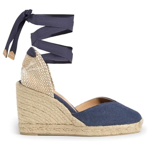 CASTANER Women's Chiara 80 mm Wedge Espadrille Sandal, Azul Oxford, 8 Cover