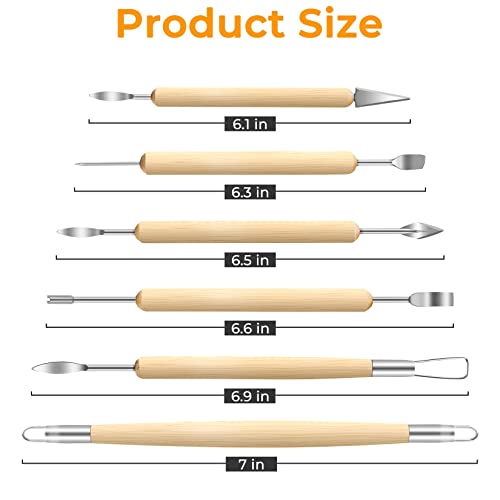 Jetmore XSE 6 Pack Clay Tools Kit, Pottery Tools & Sculpting Tools, Polymer Modeling Clay Cutters Sculpture Set thumb #1