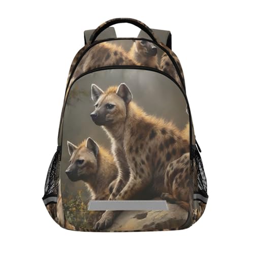 Hyena Group Kids Travel Backpack School Bag Large Capacity with Reflective Strip for Boys Girls 11.6 × 6.9 × 16.7 INCH
