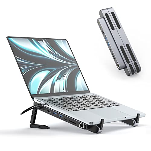 Usb C Laptop Docking Station Stand, Geodmaer Detachable Magnetic Usb C Hub Dock With 4K Hdmi, 2*Usb3.0, Pd100W, Tf/Sd, Gigabit Ethernet, Docking Station For Macbook Pro/Air/Dell/Hp/Surface/Lenovo #TOP11