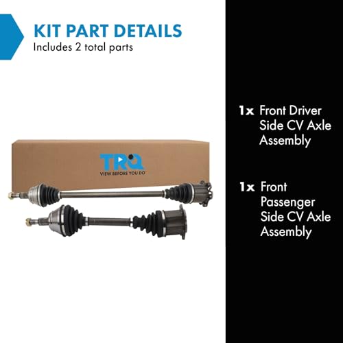 Image of TRQ Front Driver and Passenger Side CV Axle Assembly Set 2 Piece Compatible with 2003 Volkswagen Golf GTI 1.8T Automatic, 2005-2006 Golf GTI 1.8T Automatic, 2004 1.9L