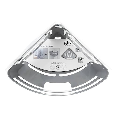 Estante de ventosa esquinero gris Bath n Store para un baño ordenado y moderno 4