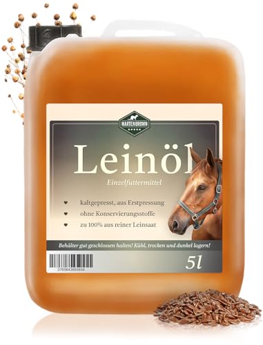 Martenbrown® Premium Leinöl 5 Liter Kaltgepresst für Pferde, Hunde und andere Tiere I 100{b9e248487cee88997269011d8d2e82ef6cf871c3ff8a4ff63bcc74c2687db2a2} rein und natürlich | Nahrungsergänzung für Tierfutter Martenbrown® Premium Leinöl 5 Liter Kaltgepresst für Pferde, Hunde und andere Tiere I 100{b9e248487cee88997269011d8d2e82ef6cf871c3ff8a4ff63bcc74c2687db2a2} rein und natürlich | Nahrungsergänzung für Tierfutter