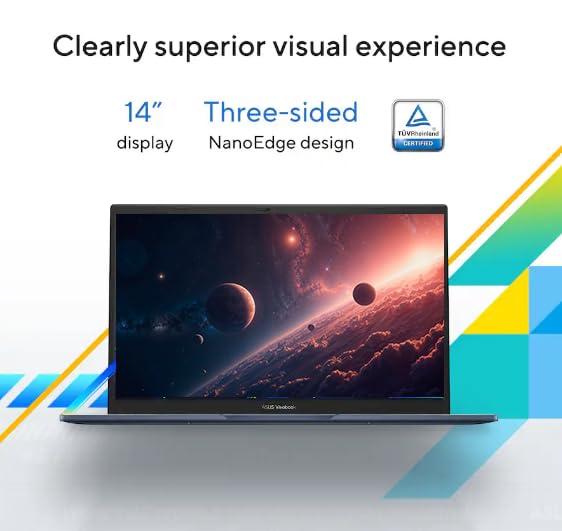 Image of ASUS Vivobook 14 inch FHD Business Laptop Computer, Windows 11 Laptop, Intel Core i3-1315U Processor, Camera Privacy Shutter, PLUSERA Earphones, Quiet Blue (Quiet Blue, 24GB RAM | 1TB SSD)