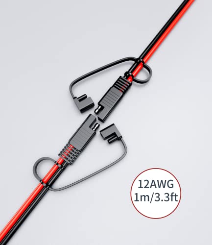 SAE Extension Cable 12AWG, SNLLMZI SAE to SAE Extension Cord DC Power Automotive Extension Cable for Solar Panels,Cars, RVs,Trucks,Boats, etc (3.3FT)