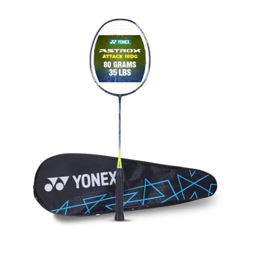 Image of Yonex Astrox Attack 10DG Ultra Strong| Made with Japanese Graphite|Strung Badminton Racquet with Full Cover (80 Grams - 32 Lbs, Safety Yellow)
