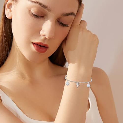 Image of 925 Sterling Silver Layered Ankle Bracelets for Women Jewelry Gifts | 925 Sterling Silver Layered Sea Turtles /Elephant /Wave Anklet Animal Bracelet Summer Ocean Beach Jewelry Gifts for Women