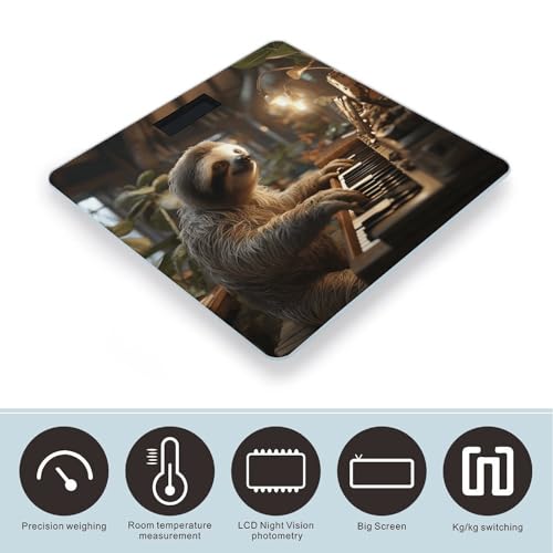 Báscula digital de baño con diseño Sloth Piano miniatura 3