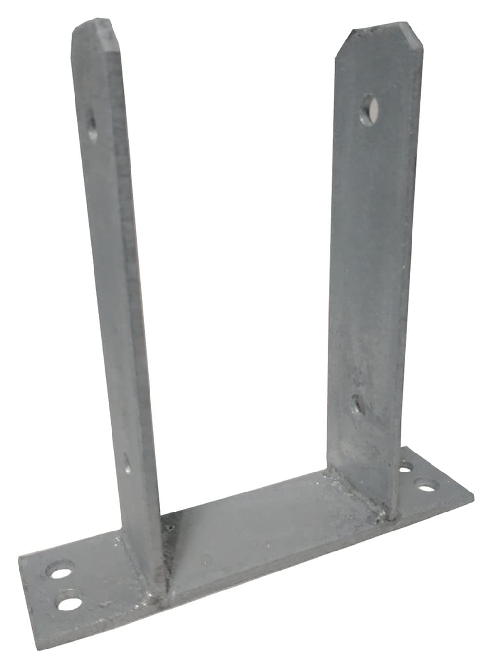 Silver Pergola Post Support Heavy Duty Galvanised Bolt Down ("Tt" Type) Foot Shoe Fence 101Mm - 4"