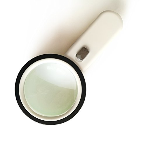 Handheld inner diameter 3.3-Inch 20X Magnifying Loupe with 12 LED Lights - Large Clear Optical Lens Illuminated Ideal for Reading, Crafts, Needlework, Jewelry, Hobbies