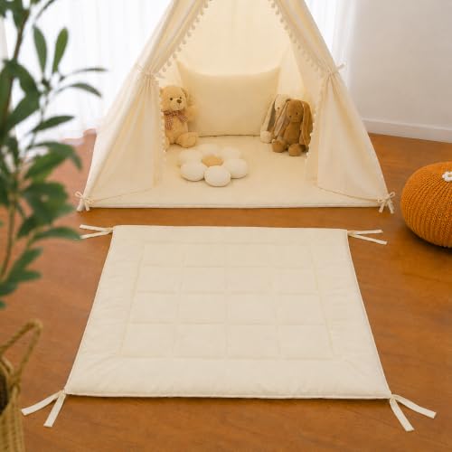 LIONHERZ Tipi Decke mit Bändern 120x120cm | Spielzelt Matte Kinder