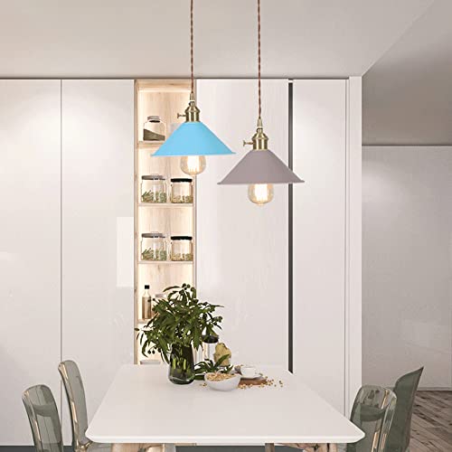 Lustre de restaurant macaron en métal avec interrupteur et suspension réglable - 4
