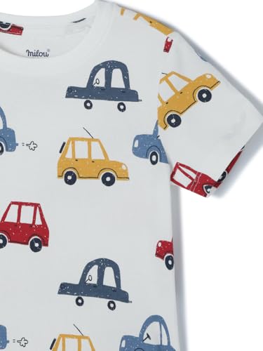 Image of Milou 100% Cotton Half Sleeves Biowashed Printed Homewear T-Shirt and Pajama | Night Suit Set|Unisex Sleepwear for Boys & Girls | Soft & Breathable, Safe Dyes, Label-Free Comfort