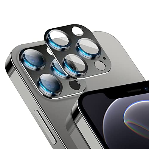 Niboow Kamera Linse Schutzfolie Kompatibel mit iPhone 12 Pro Kratzfest HD Klar Objektivschutz Panzer Schutz Glas Aluminiumlegierung Linse Protector Hülle für iPhone 12 Pro-Schwarz