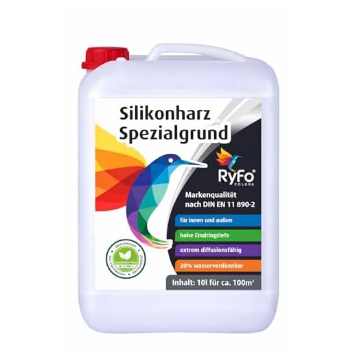 RyFo Colors Silikonharz Spezialgrund 10l (Größe wählbar) - Siliconharz-Grundierung, Silikon Tiefengrund, ideal für Silikonharz-Fassadenfarbe, Fassaden-Grund, für innen und außen