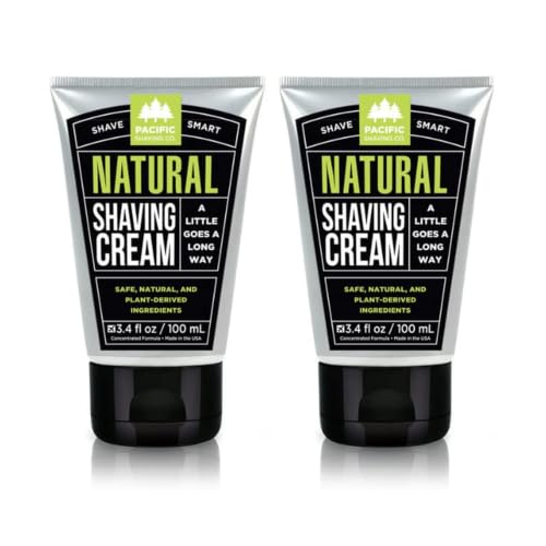 Pacific Shaving Company Natural Men's Shaving Cream, 3.4 Oz (2 Pack)