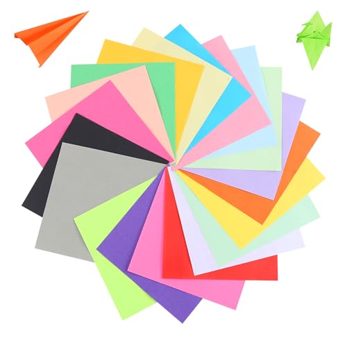 200 Hojas Papel Origami, 20 Colores, 15 x 15 cm - origami para niños lados para crear obras de arte origami creativas, ideal para manualidades y decoración.
