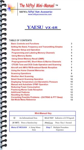 Yaesu VX-6R Mini-Manual by Nifty Accessories