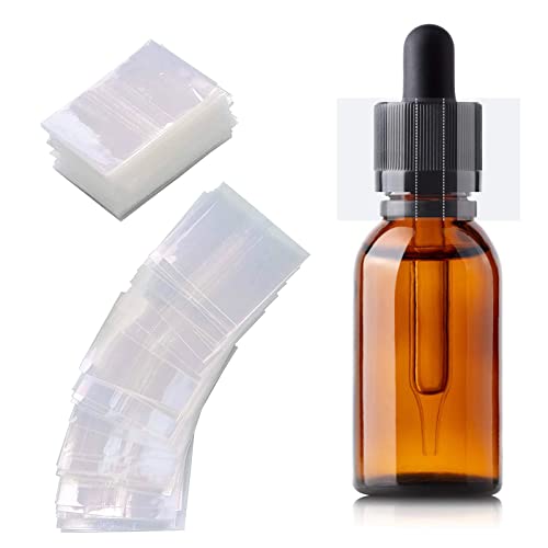 500 pcs 45 x 30 mm film perforé transparent film thermorétractable en PVC thermorétractable ruban d'étanchéité pour bouteilles d'huiles essentielles3/4