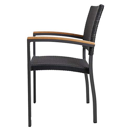 4-Pack-Outdoor-Patio-All-Weather-PE-Wicker-Dining-Chairs-with-Aluminum-Alloy-FrameStackable-Rattan-Bistro-Cafe-Balcony-Backyard-Armchair-Set-Black 41135L iSYL