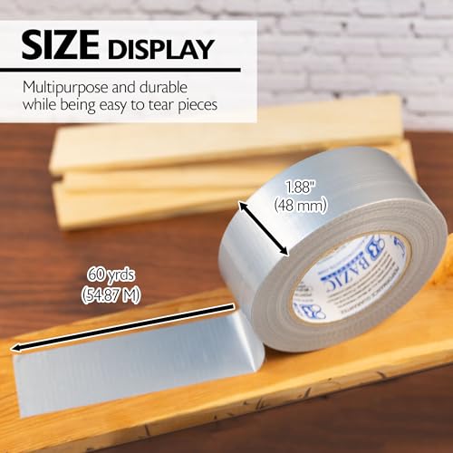 Image of BAZIC PRODUCTS Silver Duct Tape, 1.88 in x 60 Yd, 4-Pack | aggressive adhesive that tears by hand for repairs