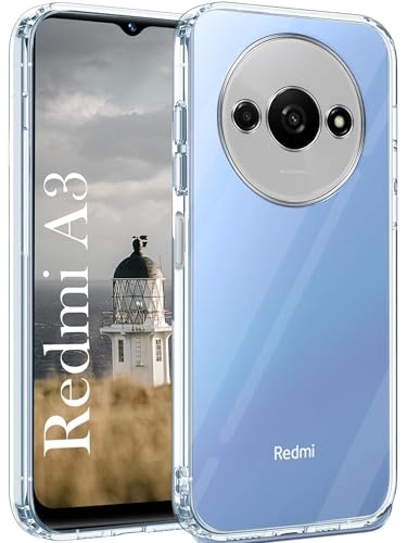Image of Jkobi Silicone Back Cover Case for Xiaomi Redmi A3 2024 | Xiaomi Redmi A3x (Clear Shockproof Case with Camera Protection | Soft and Flexible | Transparent)