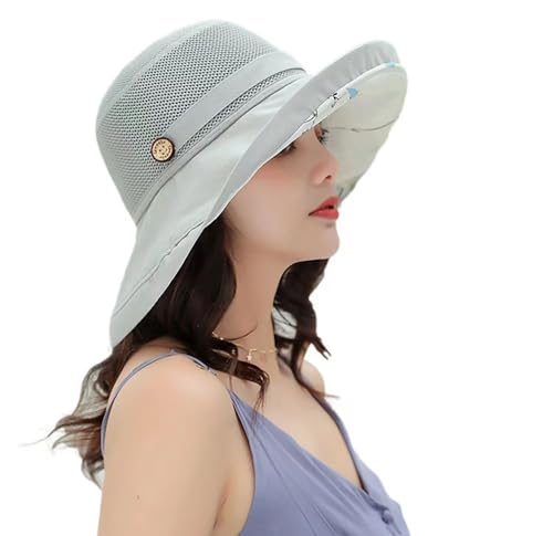 Summer Mesh Sun Hats for Women UV Protection Wide Brim Packable Beach Bucket Hat