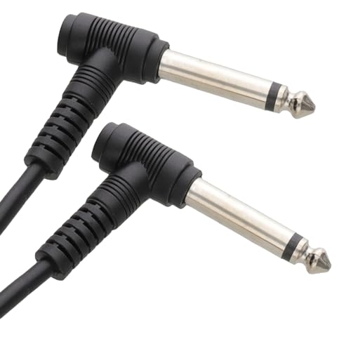 kenable 6.35mm 90 Degree Right Angle Jack Audio Mono Guitar Cable 1m [1 metres]