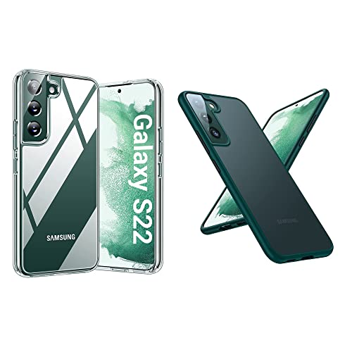 TORRAS Galaxy S22 Case, [Military Grade Drop Tested] Translucent Matte Hard Back & Soft Edge Slim Protective Compatible for Samsung S22 Case 5G Guardian Series