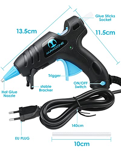 Lijmpistool met gereedschapstas, 20 W, 30 stuks, lijmpistool voor doe-het-zelf handwerk, kunst, hobby, reparaties, afdichtingen, metaal, glas, hout, kunststof, stof, keramiek - Afbeelding 4