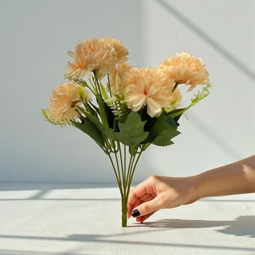 Image of Art Street Artificial Flower Bunch| Silk Peach Hydrangea Flower for Home| Bedroom, Living Room & Office Decoration |Christmas Day, New Year Set of 1 |11 Inch (Without Vase)
