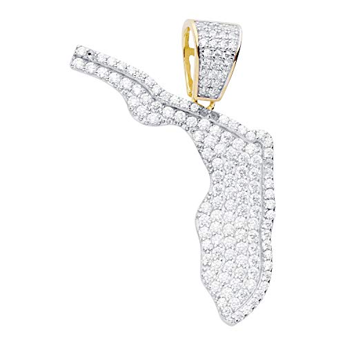 Premium Bling - 925 Argent Sterling Florida Pendentif gold