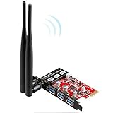 [Wireless Network & 3 USB 3.0 Ports] Inateck PCI-E to USB 3.0 3 Ports Dual Band Wireless PCI Express Network Card (2.4GHz 300Mbps/ 5GHz 867Mbps) with Built-in 802.11 AC Protocol, UASP Supported