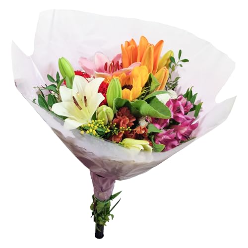 Buquê de flores frescas naturais | girassol, lírios, lililium, cravos, alstroemerias e muito mais | Bouquet colorido para presente, decoração ou eventos