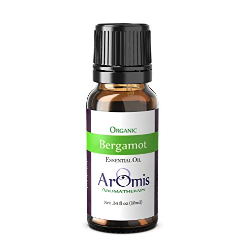 AROMIS Organic Bergamot Essential Oil - USDA Certified - 100% Pure Therapeutic Grade 10ml (34 Fl Oz), Undiluted, Premium, Oils Perfect for Aromatherapy Diffuser