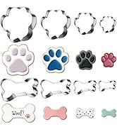 FUSOTO Dog Cookie Cutters Set, Cookie Cutter for Homemade Dog Treat, Dog Shape - Dog Bones and Pa...