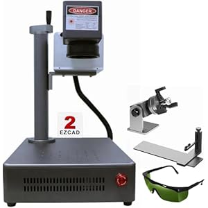 FONLAND S4 20 W vezellaser-markeermachine met draagbare roterende graveermachine, metalen plaat, graveermachine voor sieraden