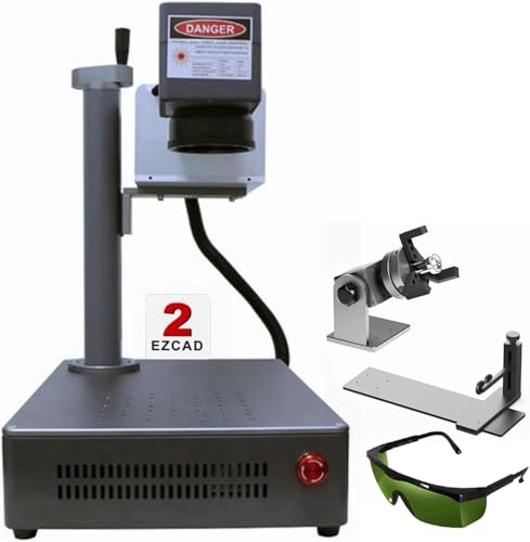 FONLAND S4 20 W vezellaser-markeermachine met draagbare roterende graveermachine, metalen plaat, graveermachine voor sieraden