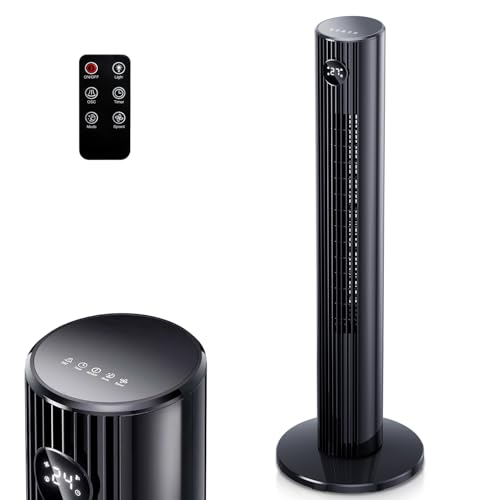 Consejos para Comprar Ventiladores de Pie Walmart los preferidos por los clientes. 44 RUBOQE 90cm Ventiladores de Torre, 80° Ventiladores Oscilantes,Ventilador Torre Silencioso 2 Modos 3 Velocidades 7.6m/s,Temporizador 12H,Ventilador de Pie para Hogar Oficina,Negro