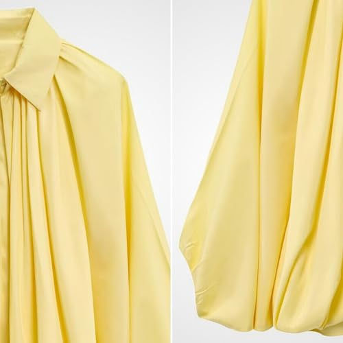 Women Puffed Bomber Jacket Trendy Oversized Batwing Long Sleeve Lapel Collar Zip Cropped Streetwear Shirts4