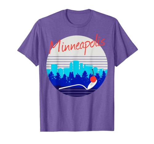 Minneapolis St Paul Twin Cities Minnesota MSP Souvenir T-Shirt, Men, Purple Heather, Small