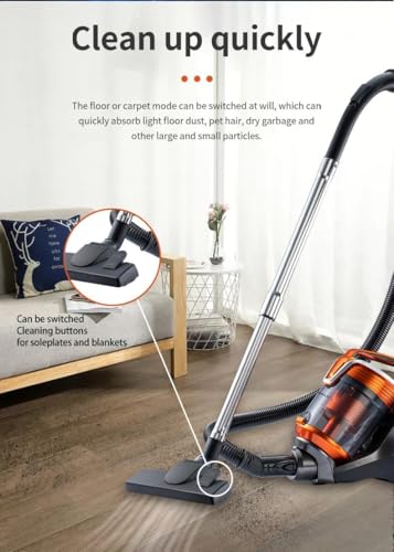Aspiradora cilíndrica sin bolsa, 3600 W, limpiador ciclónico de alfombras y suelos duros, ligero, bajo ruido, filtro HEPA, manguera extensible, accesorios
