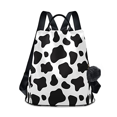 Black and White Cow Print Anti-Theft Backpack Purse for Women Fashion Bag Travel Back Pack Rucksack Shoulder Bag