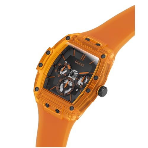 Image of Guess Men Navy Rectangle Bio-Based Nylon Dial Analog Watch- GW0203G10