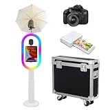 Photo Booth Compatible with iPad Photo Booth for 10.2'-13' with RGB Light and Flashlight Shell Stand Selfie...